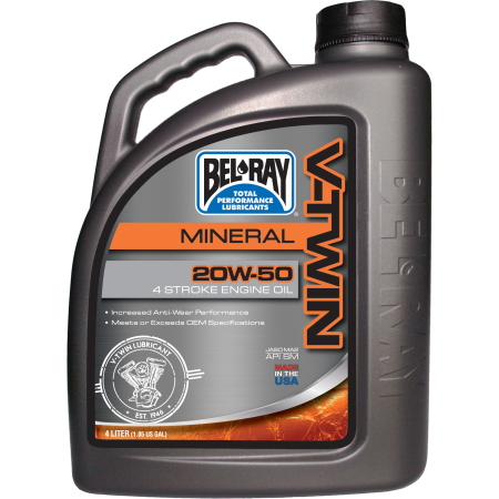 Bel-Ray V-Twin 20W-50 Mineral Engine Oil 4L 55-900-004